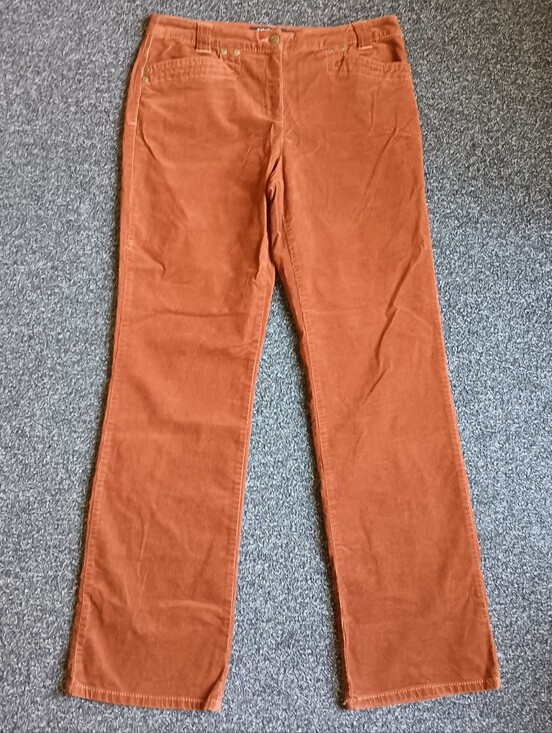 Tribal Denim - Brown Autumn Corduroy Straight Leg Bootcut Pants Tribal Womens 10, Boho Western